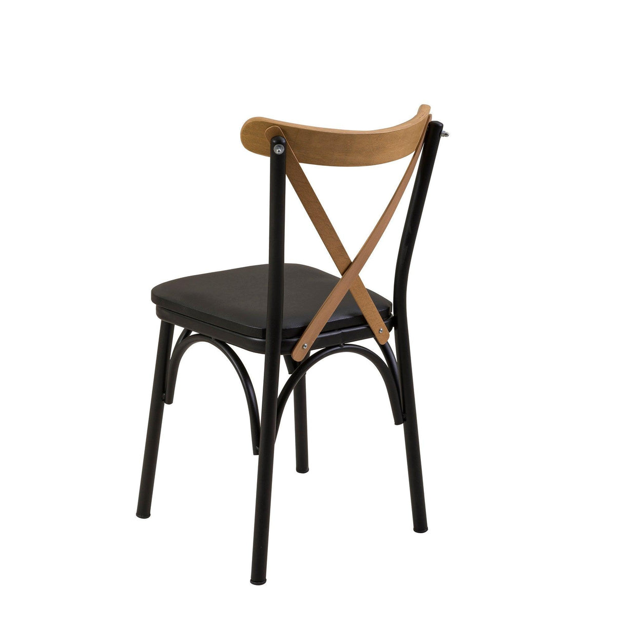 Set masă și scaune (4 bucăți) OLVER SBT BAROK-BLACK Table & Chairs Set 11, Negru, 77x75x120 cm