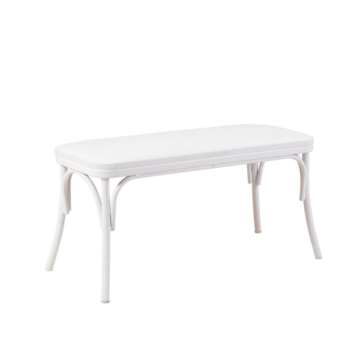 Set masă și scaune (4 bucăți) OLVER SBT BAROK-BLACK Table & Chairs Set 2, Alb, 77x75x120 cm