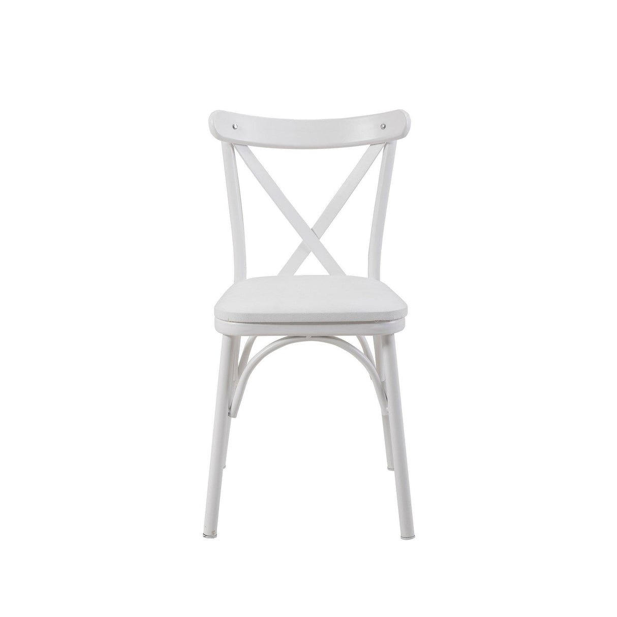 Set masă și scaune (4 bucăți) OLVER SBT BAROK-BLACK Table & Chairs Set 3, Alb, 77x75x120 cm