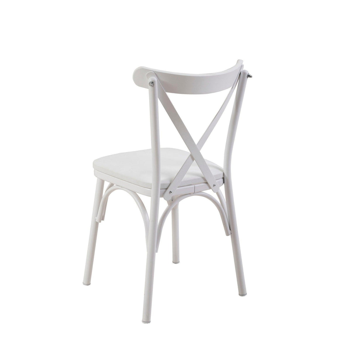 Set masă și scaune (4 bucăți) OLVER SBT BAROK-BLACK Table & Chairs Set 3, Alb, 77x75x120 cm