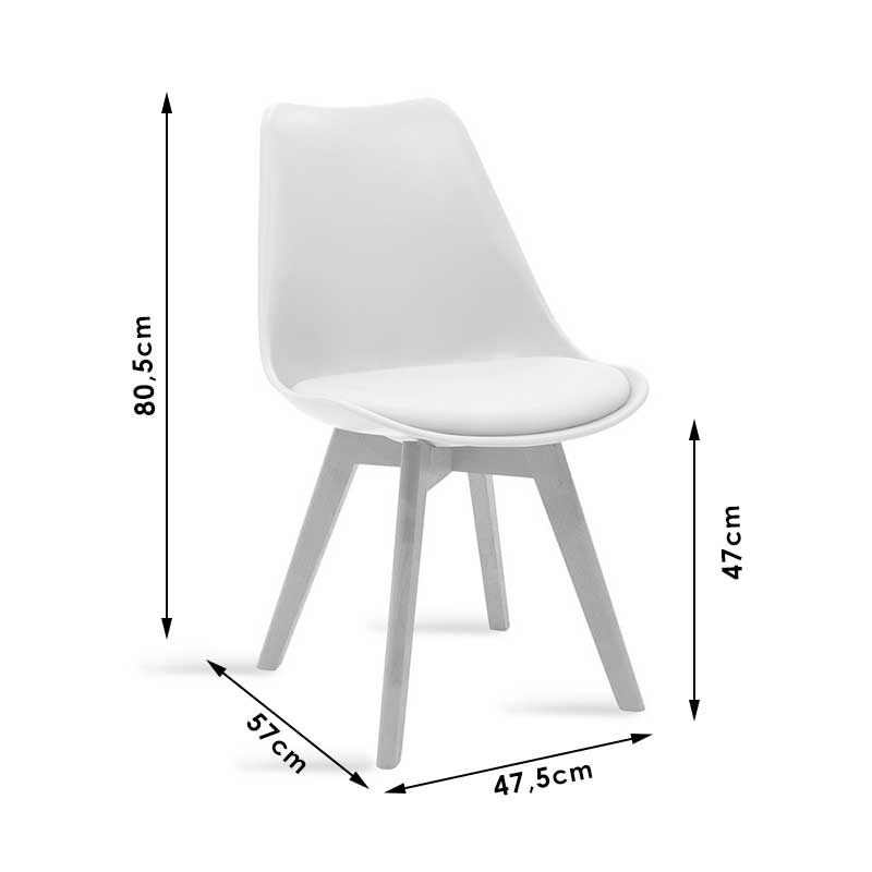 Set masa si scaune 5 buc Natali-Gaston, Alb, 80x80x76 cm, foto produs 6