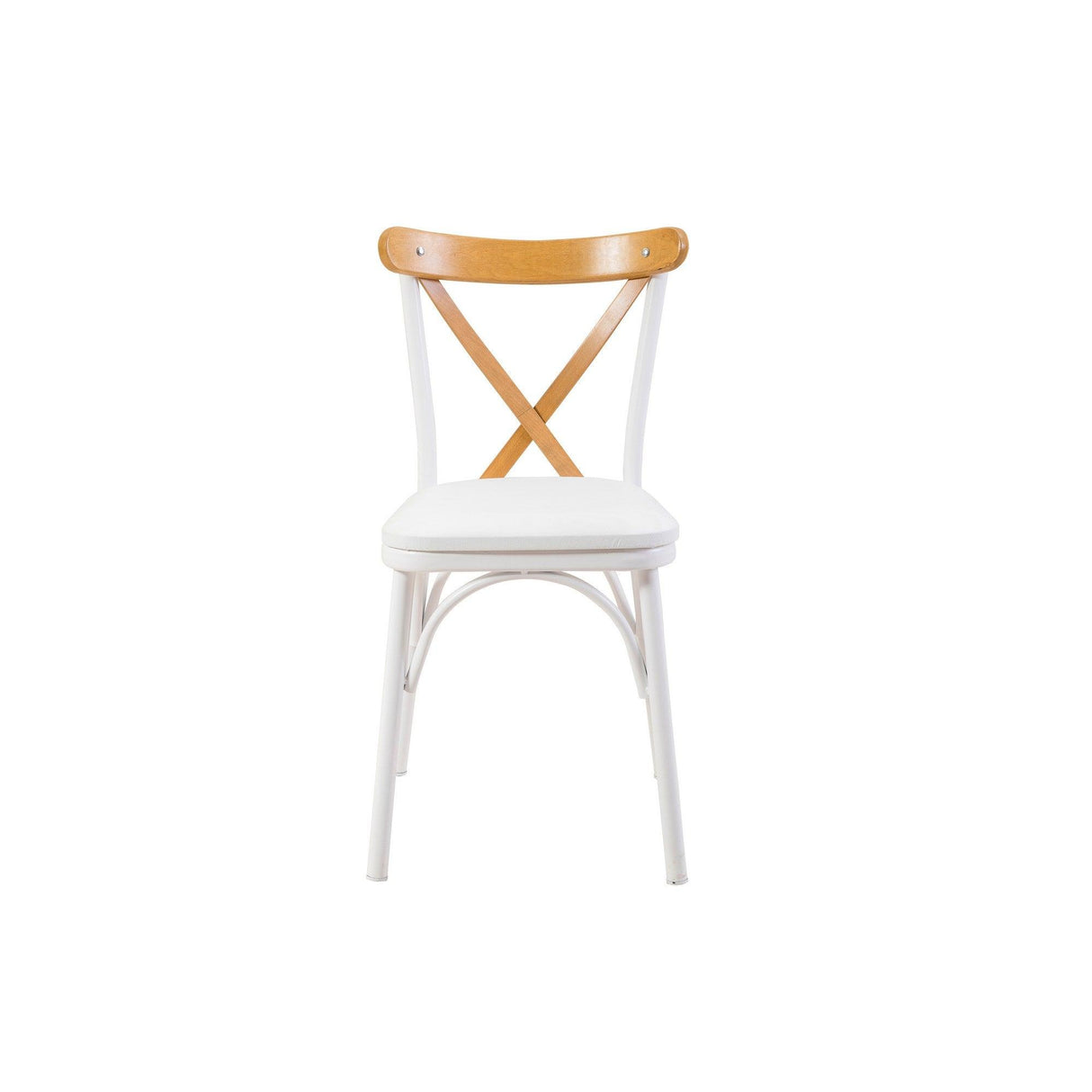 Set masă și scaune (5 bucăți) OLİVER SBT WHİTE KARİNA-Table & Chairs Set 2, Alb, 77x75x120 cm