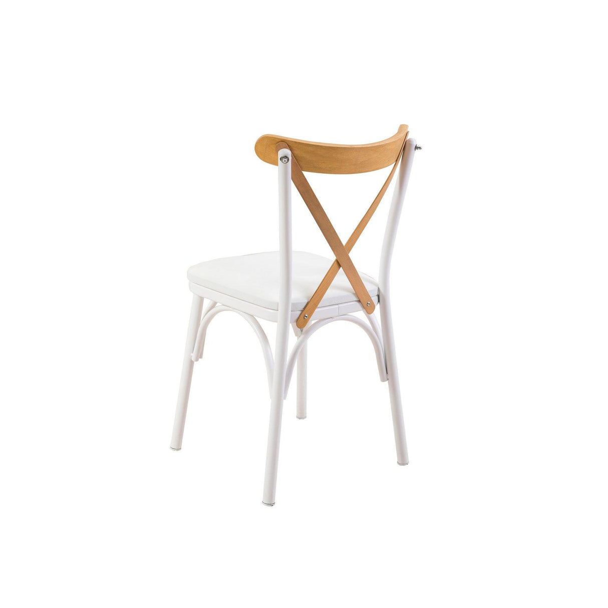 Set masă și scaune (5 bucăți) OLİVER SBT WHİTE KARİNA-Table & Chairs Set 2, Alb, 77x75x120 cm