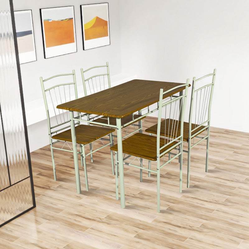 Set masa si scaune 5 piese Reforia, Natural, 110x60x74 cm, imagine suplimentara
