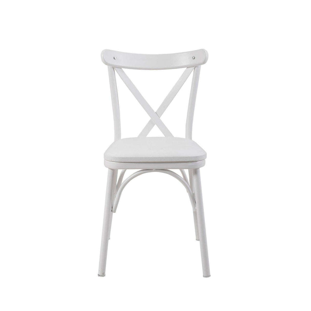 Set masă și scaune (6 bucăți) OLİVER SBT.WHİTE-KARİNA-WHİTE Table & Chairs Set 1, Alb, 77x75x120 cm