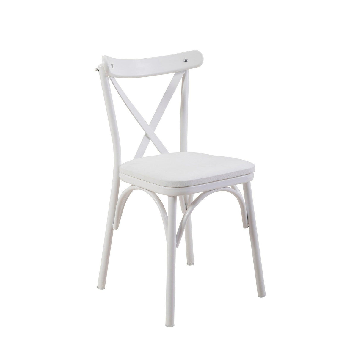 Set masă și scaune (6 bucăți) OLİVER SBT.WHİTE-KARİNA-WHİTE Table & Chairs Set 1, Alb, 77x75x120 cm
