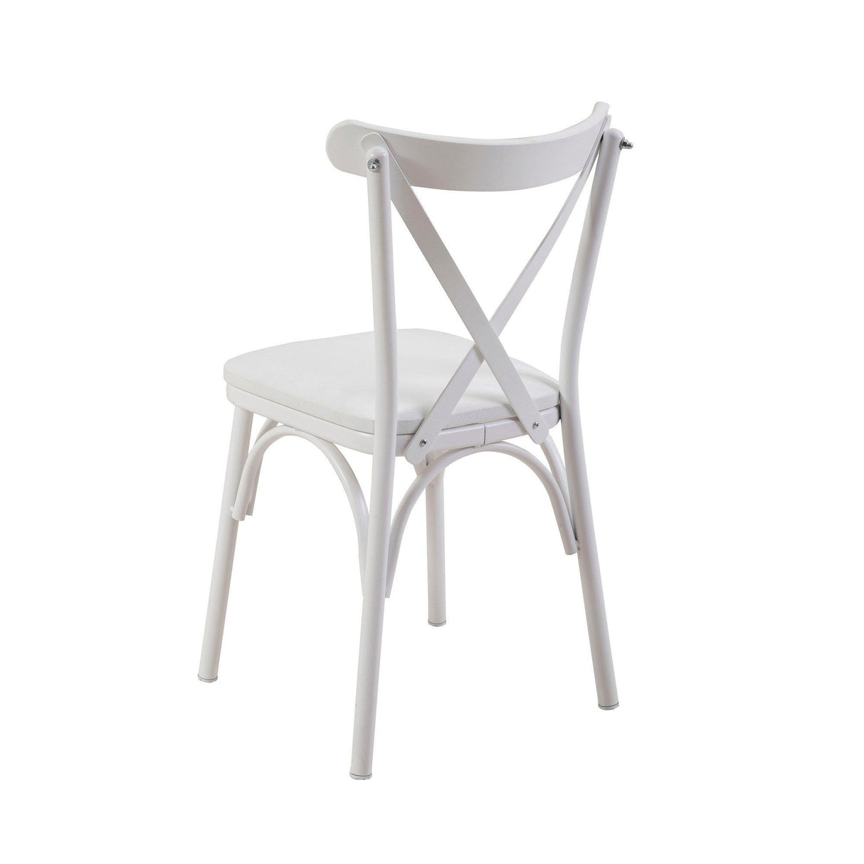 Set masă și scaune (6 bucăți) OLİVER SBT.WHİTE-KARİNA-WHİTE Table & Chairs Set 1, Alb, 77x75x120 cm