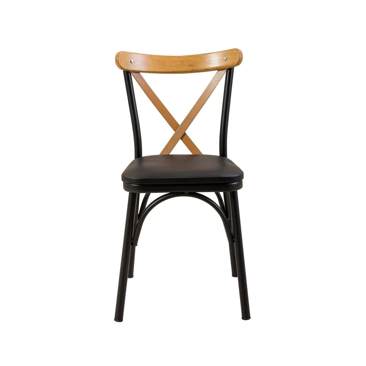 Set masă și scaune (6 bucăți) OLİVER SBT.WHİTE-KARİNA-WHİTE Table & Chairs Set 2, Negru, 77x75x120 cm