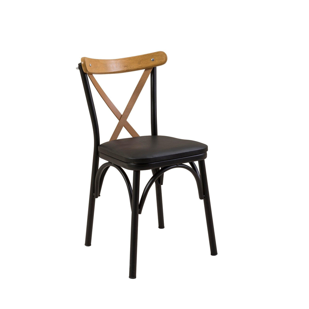 Set masă și scaune (6 bucăți) OLİVER SBT.WHİTE-KARİNA-WHİTE Table & Chairs Set 2, Negru, 77x75x120 cm