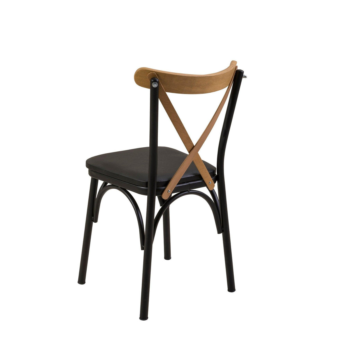 Set masă și scaune (6 bucăți) OLİVER SBT.WHİTE-KARİNA-WHİTE Table & Chairs Set 2, Negru, 77x75x120 cm