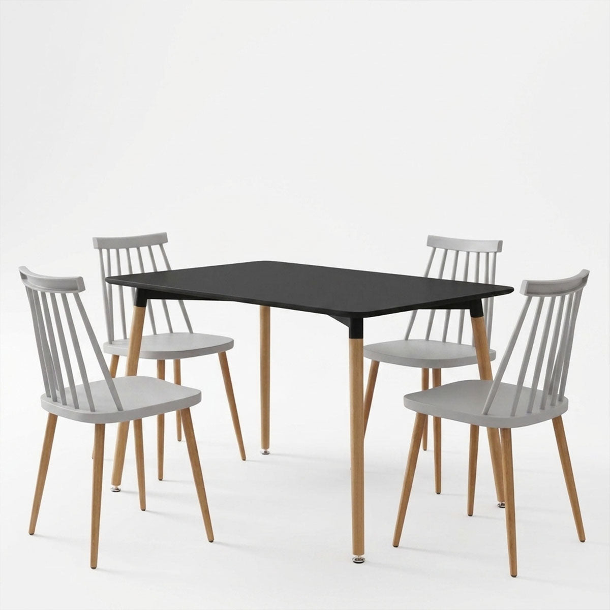 Set masa si scaune Aurora Dining, Alb, 120x80x76 cm