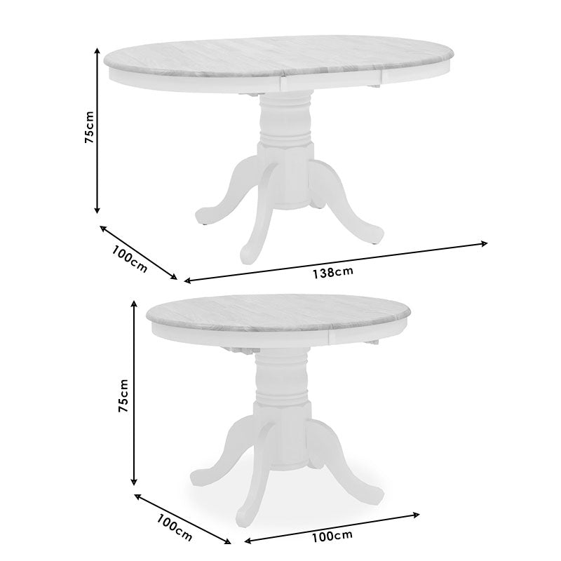 Set masa si scaune Dallan Lars, Lemn rubberwood, Alb, 100x75 cm, imagine produs 11