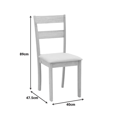 Set masa si scaune Dallan Lars, Lemn rubberwood, Alb, 100x75 cm, imagine produs 12