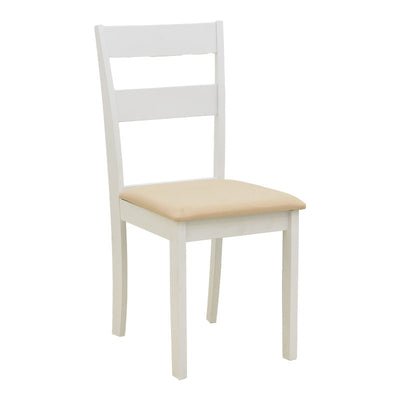 Set masa si scaune Dallan Mabor, Lemn rubberwood, Alb, 150x80x74 cm, detaliu produs