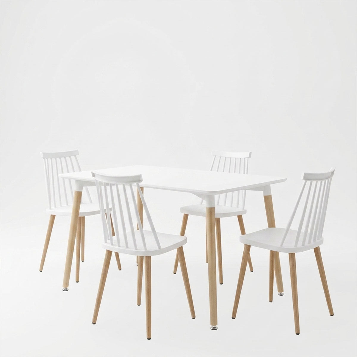 Set masa si scaune Dining, Alb, 80x80x76 cm