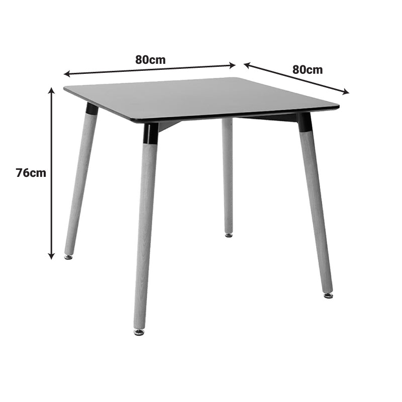 Set masa si scaune Dining, Negru, 80x80x76 cm