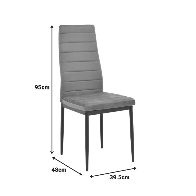 Set masa si scaune Dining, Stofa, Antracit, D80x73 cm, imagine produs 6