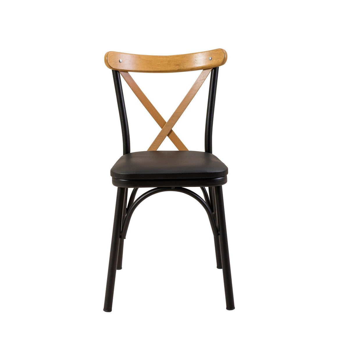 Set masă și scaune extensibile (4 bucăți) OLİVER SBT WHİTE KARİNA-Table & Chairs Set 11, Negru, 77x75x120 cm