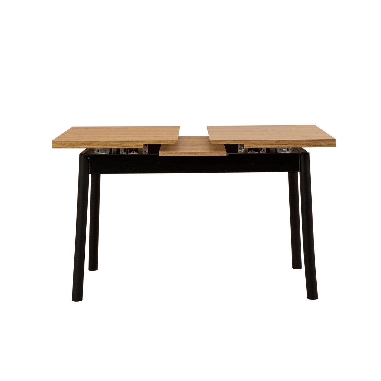 Set masă și scaune extensibile (4 bucăți) OLİVER SBT WHİTE KARİNA-Table & Chairs Set 11, Negru, 77x75x120 cm