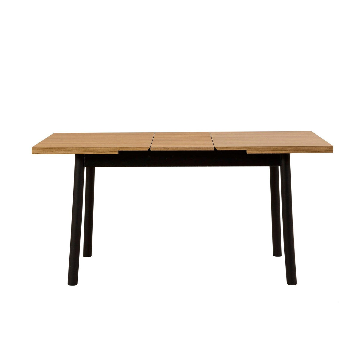 Set masă și scaune extensibile (4 bucăți) OLİVER SBT WHİTE KARİNA-Table & Chairs Set 11, Negru, 77x75x120 cm
