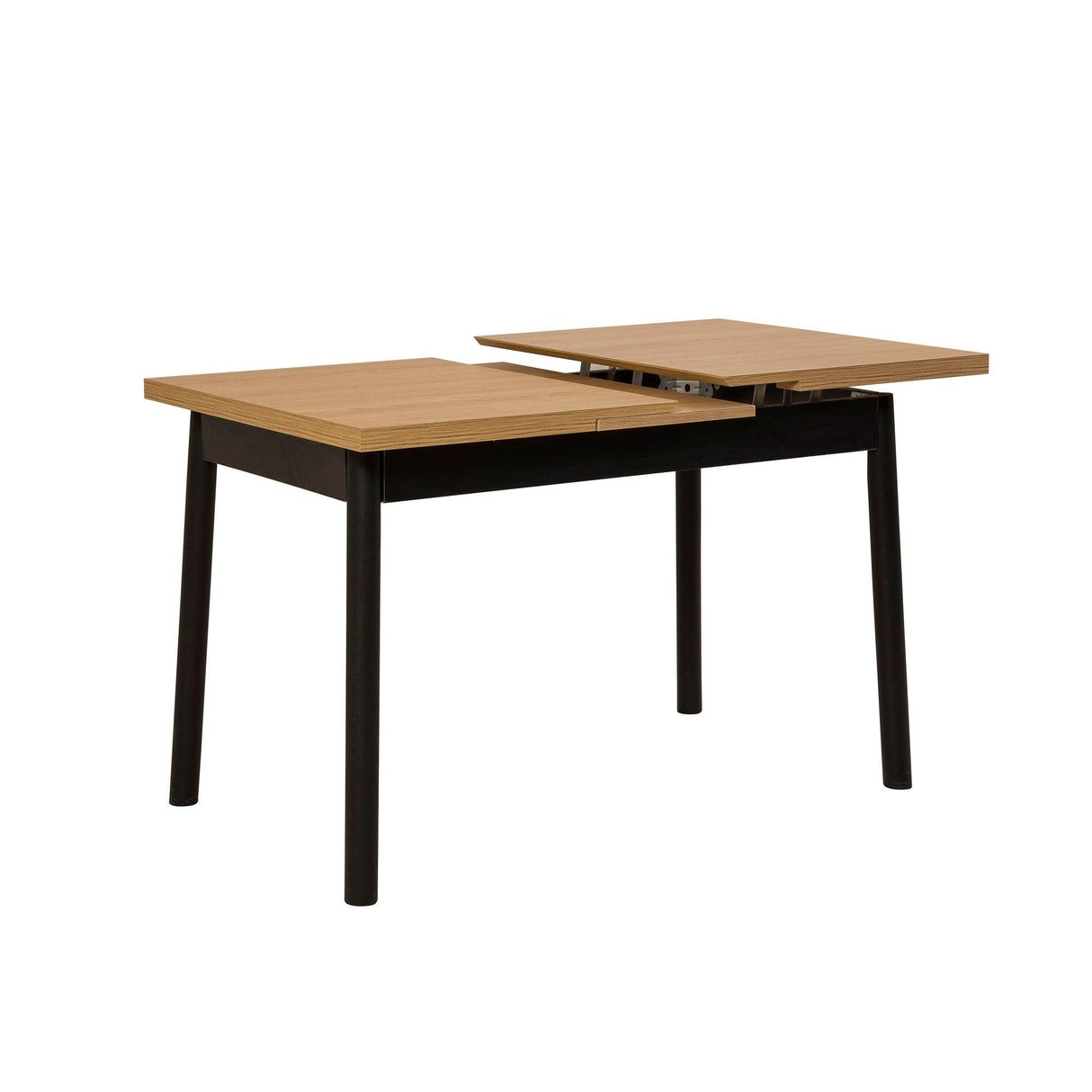 Set masă și scaune extensibile (4 bucăți) OLİVER SBT WHİTE KARİNA-Table & Chairs Set 11, Negru, 77x75x120 cm