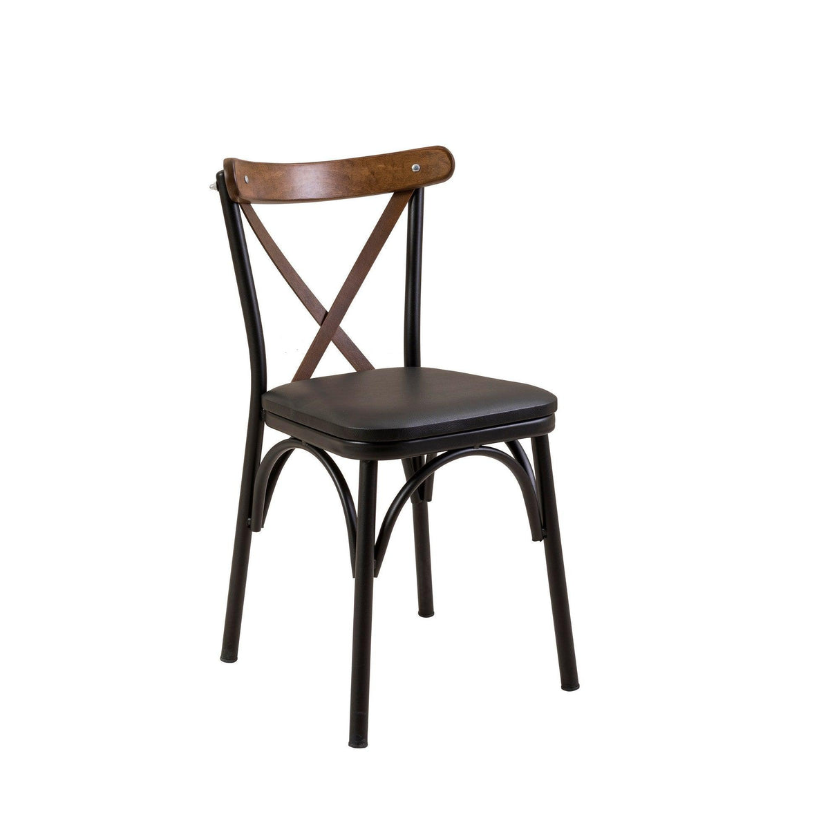 Set masă și scaune extensibile (4 bucăți) OLİVER SBT WHİTE KARİNA-Table & Chairs Set 6, Negru, 77x75x120 cm