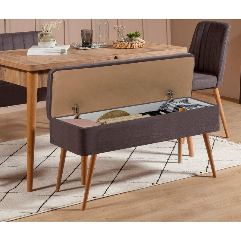 Set masă și scaune extensibile (4 bucăți) Vina 0701 - 3 -
Anthracite,
Atlantic Extendable Dining Table & Chairs Set 1, Stejar, 77x75x120 cm