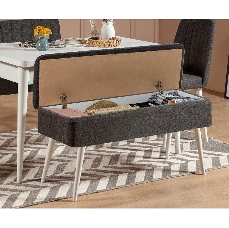 Set masă și scaune extensibile (4 bucăți) Vina 0701 - 3 -
Anthracite,
Atlantic Extendable Dining Table & Chairs Set 14, Alb, 77x75x120 cm