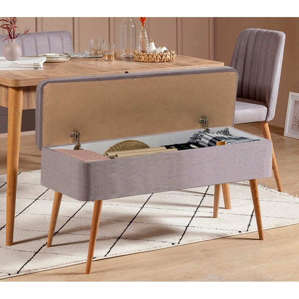 Set masă și scaune extensibile (4 bucăți) Vina 0701 - 3 -
Anthracite,
Atlantic Extendable Dining Table & Chairs Set 3, Stejar, 77x75x120 cm