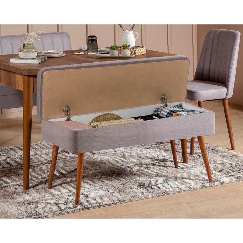 Set masă și scaune extensibile (4 bucăți) Vina 0701 - 3 -
Anthracite,
Atlantic Extendable Dining Table & Chairs Set 4, Nuc, 77x75x120 cm