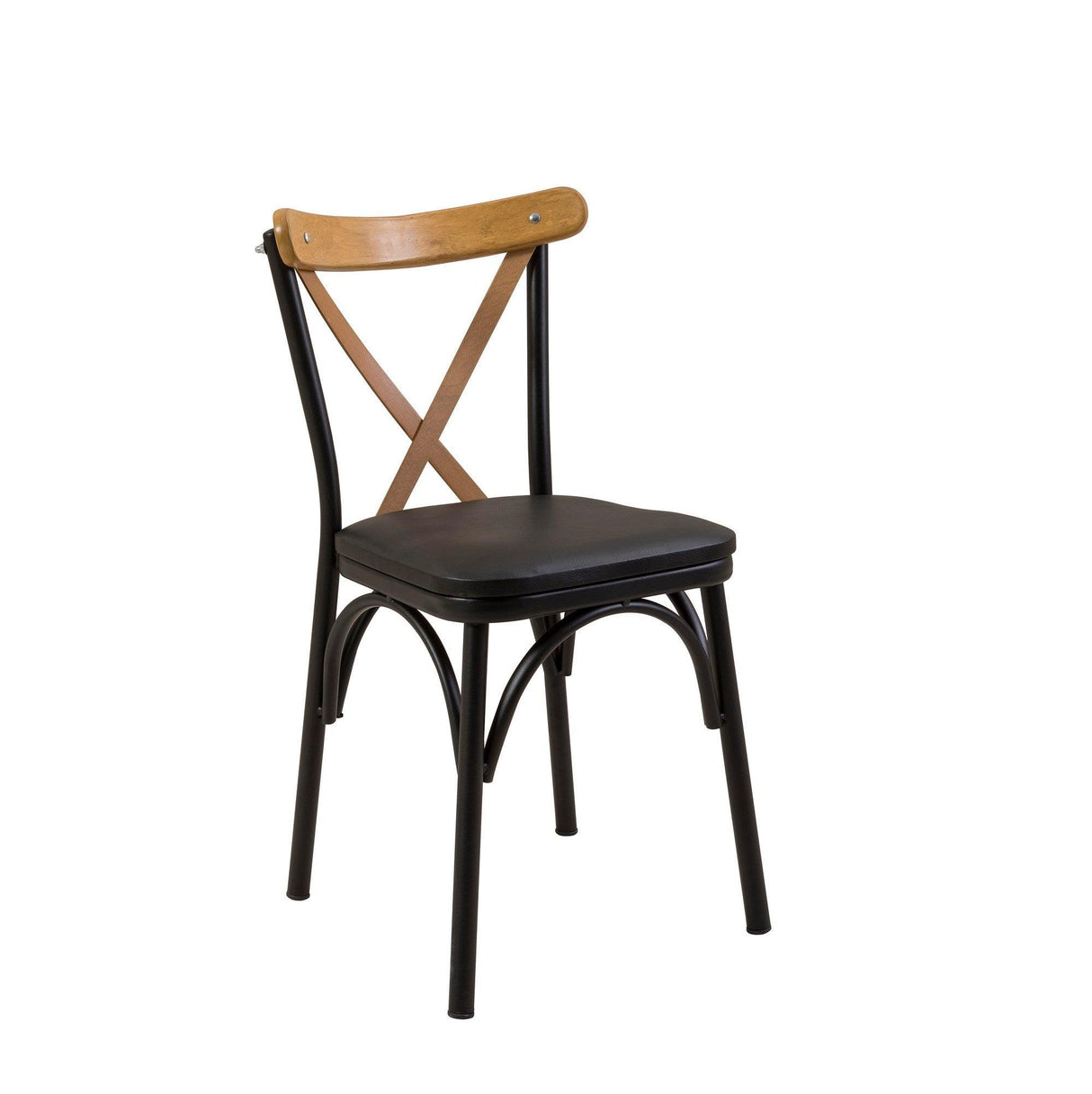 Set masă și scaune extensibile (5 bucăți) OLİVER SBT WHİTE KARİNA-Table & Chairs Set 9, Negru, 77x75x120 cm