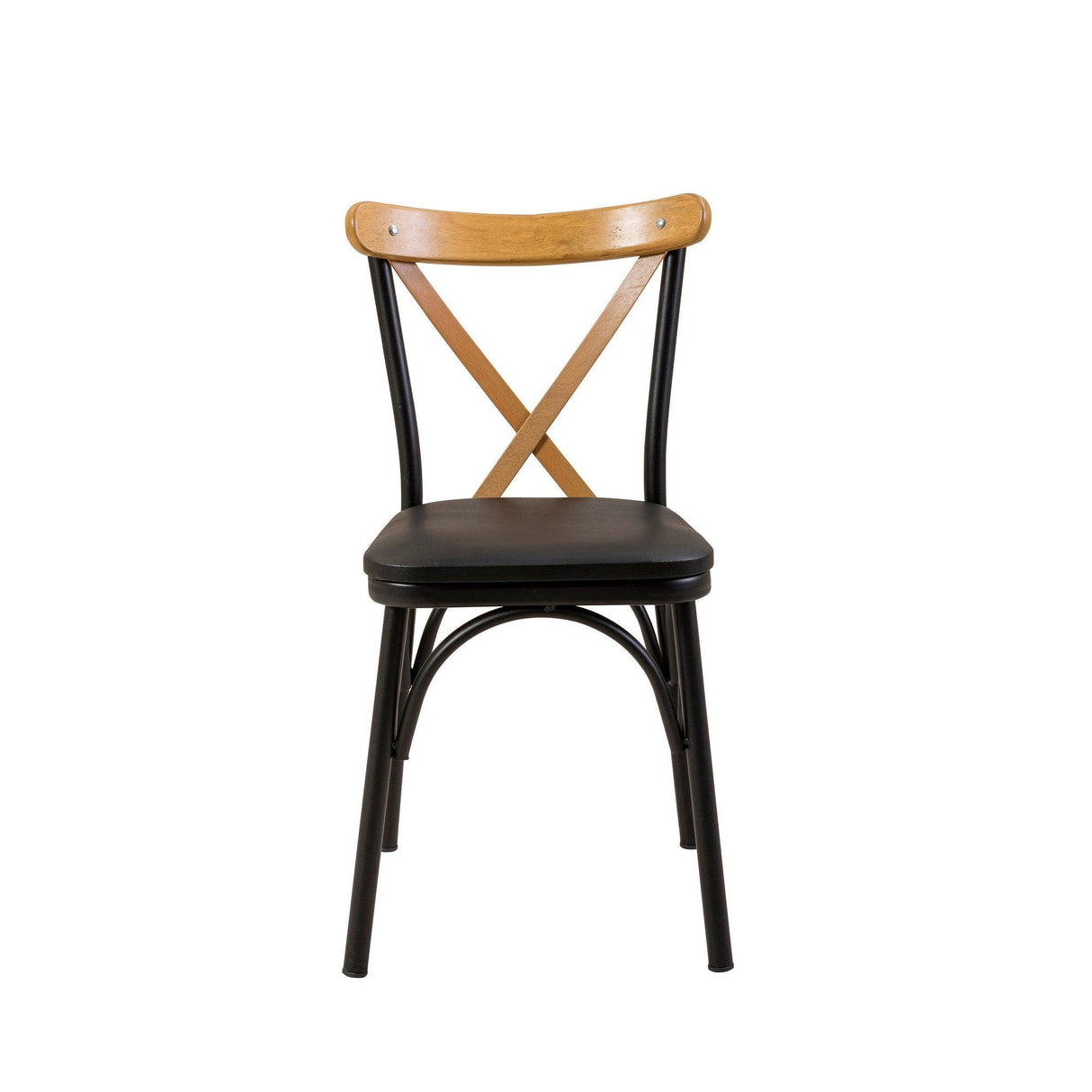 Set masă și scaune extensibile (5 bucăți) OLİVER SBT WHİTE KARİNA-Table & Chairs Set 9, Negru, 77x75x120 cm