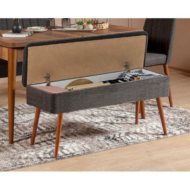 Set masă și scaune extensibile (5 bucăți) Vina 0701 - 4 -
Anthracite,
Atlantic Extendable Dining Table & Chairs Set 13, Nuc, 77x75x120 cm