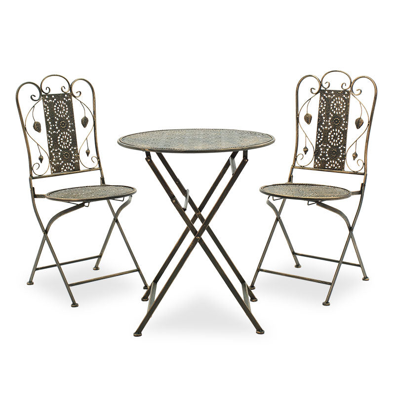 mobilier de gradina Set Masa si Scaune Gradina Drill 3 Piese Antique Coer