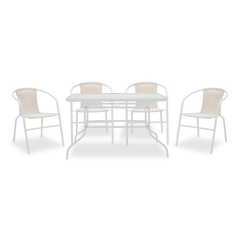 mobilier de gradina Set Masa si Scaune Gradina Valor-Obbi 5 Piese Alb