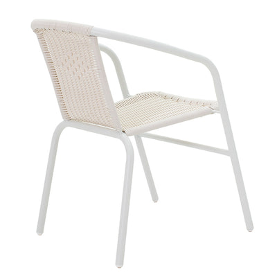 Set Masa si Scaune Gradina Valor-Obbi 5 Piese, Alb, 120x70x70 cm, perspectiva suplimentara