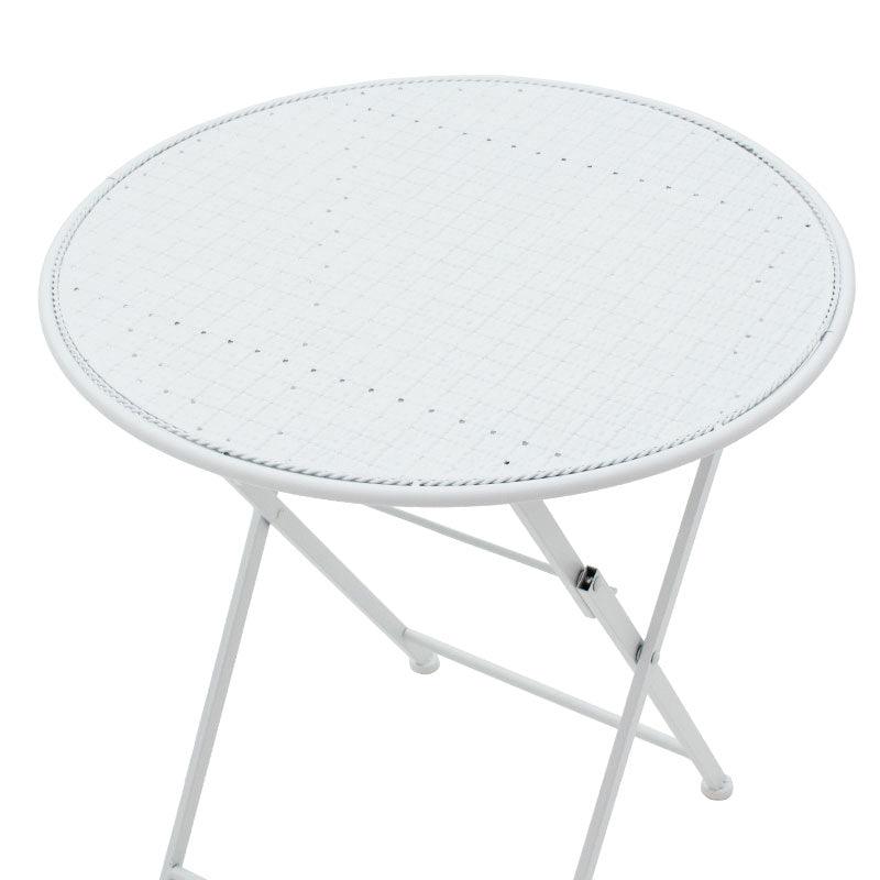 Set Masa si Scaune Gradina Walen 3 Piese Negru, Alb, 60x60x93 cm - Alb