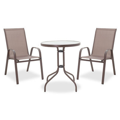 mobilier de gradina Set Masa si Scaune Gradina Watson-Calan 3 Piese Maro