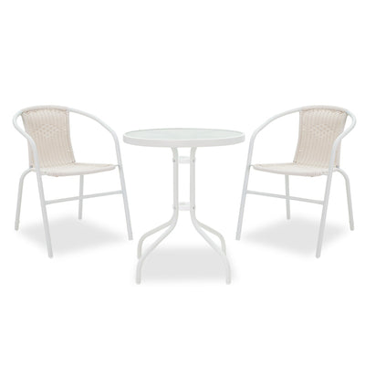 mobilier de gradina Set Masa si Scaune Gradina Watson-Obbi 3 Piese Alb