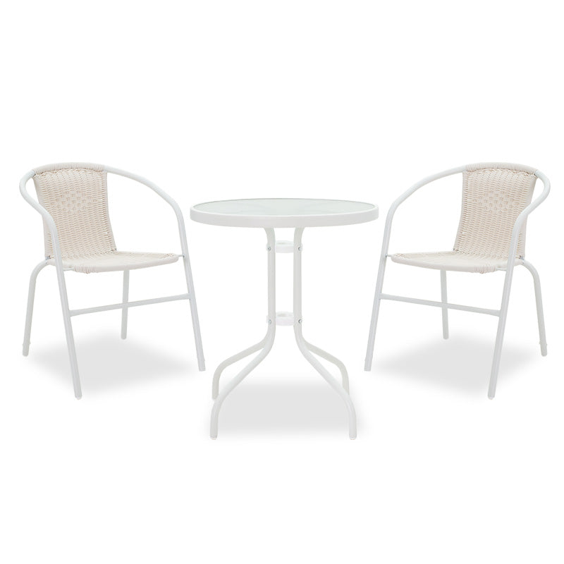 mobilier de gradina Set Masa si Scaune Gradina Watson-Obbi 3 Piese Alb