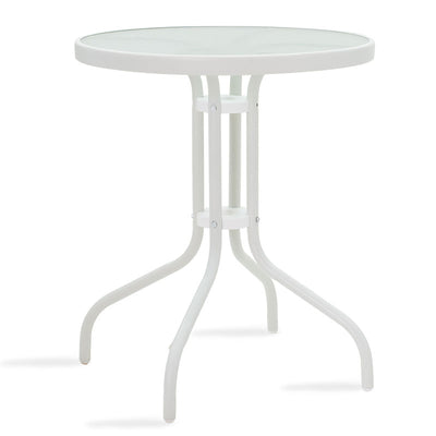 Set Masa si Scaune Gradina Watson-Obbi 3 Piese, Alb, 60x60x70 cm, imagine suplimentara