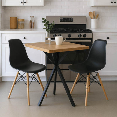 Masa Cu Scaune Set masă și scaune Julita cu funcție dining, Prestone, lemn și metal, 70x70x75 cm, 3 piese