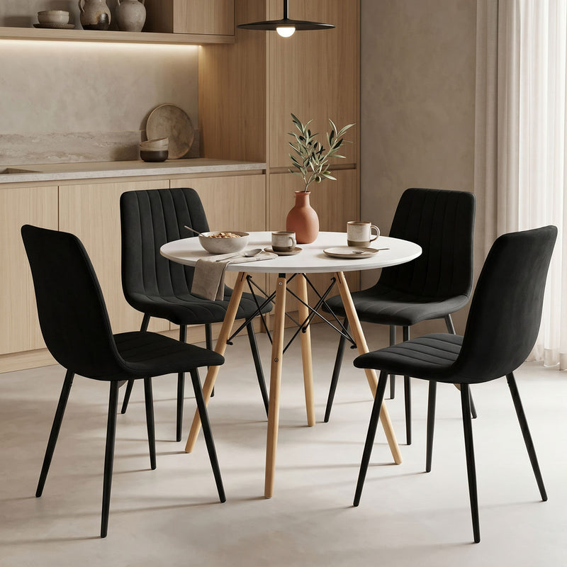 Set masa si scaune Julita-Noor, Gri inchis-Alb-Gri, 80x73 cm Pakoworld, imagine principala produs, Masa Cu Scaune, culoare Gri inchis-Alb-Gri