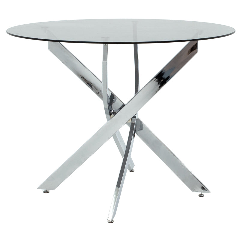 Set masa si scaune Parker-Antoro, Sticla, Alb, D100x75 cm