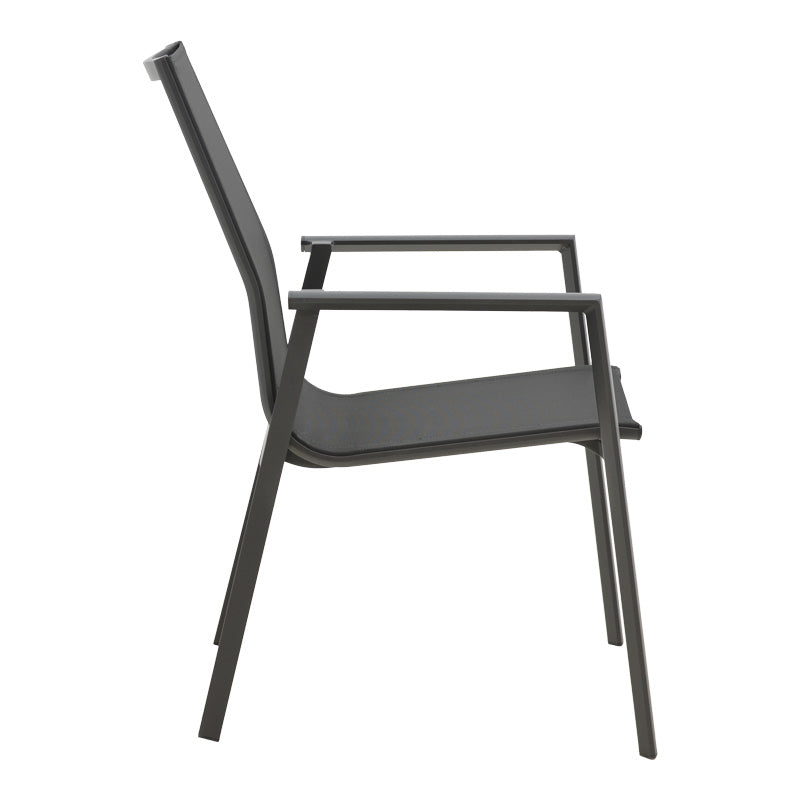 Set masa si scaune Pinap-Dashiell, 5 piese, D110x74 cm - Negru