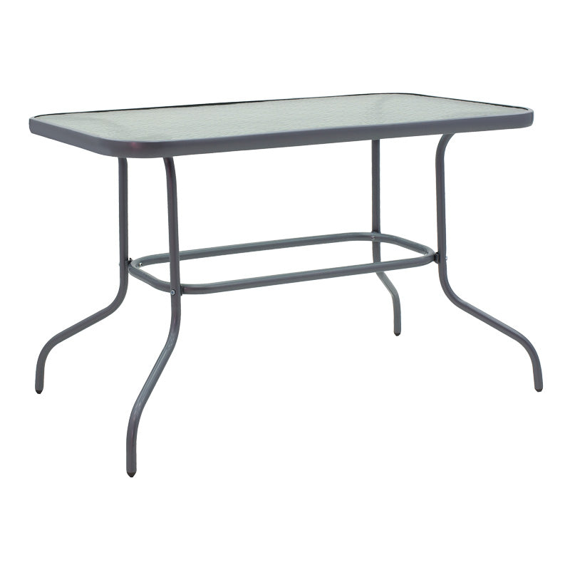 Set masă și scaune Valor-Sussie, metal și sticlă, Gri, 110x60x70 cm