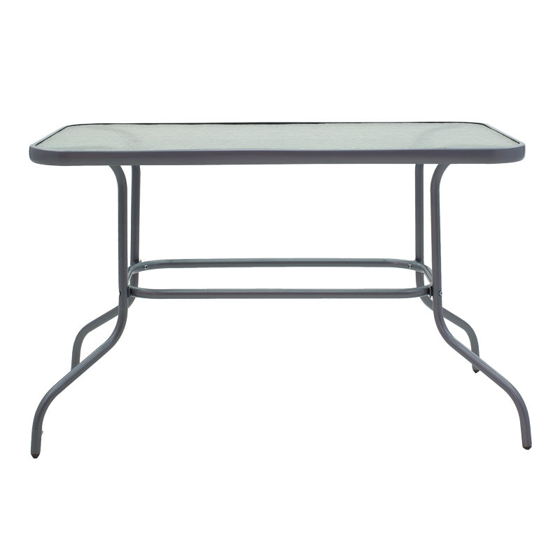 Set Mobilă de Luat Masa cu Funcție Modulară Valor-Lindaria, Metal și Sticlă, Gri, 110x60x70 cm