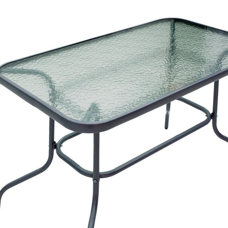 Set Mobilă de Luat Masa cu Funcție Modulară Valor-Lindaria, Metal și Sticlă, Gri, 110x60x70 cm