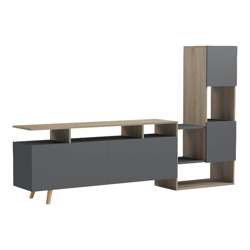 Set mobila sufragerie Defry, Sonoma-Antracit, 178x32x110 cm