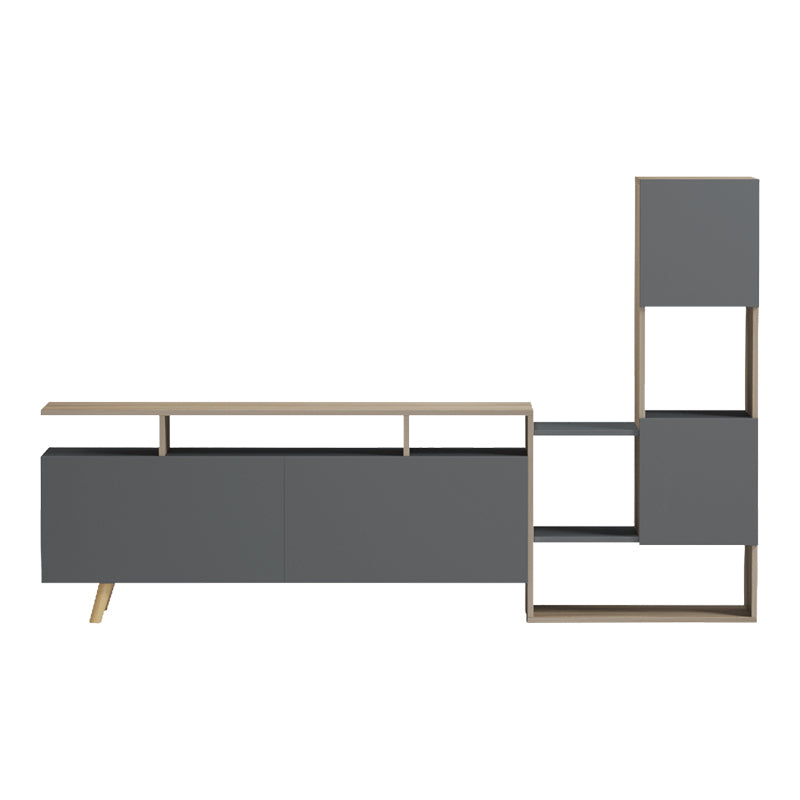 Set mobila sufragerie Defry, Sonoma-Antracit, 178x32x110 cm